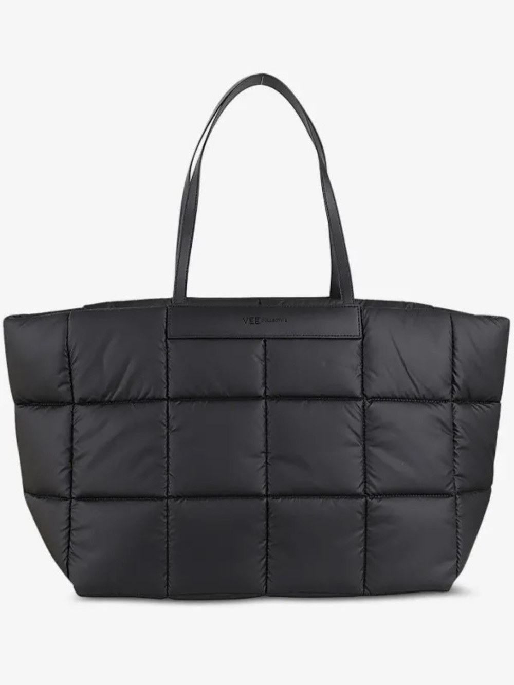 Vee Collective Large Black Quilted Tote Bag